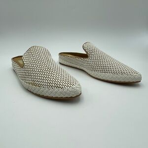 Dolce Vita Odis-SZ 7.5- Raffia & Leather Natural Tan White Mules-MSRP $139-used